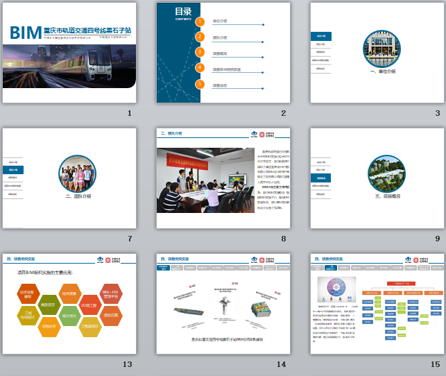 重庆轨道交通四号线黑石子站BIM技术应用汇报PPT