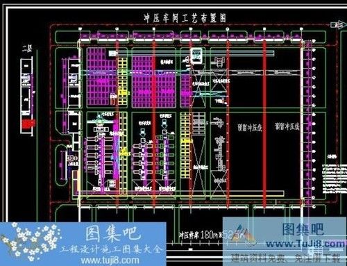 冲压车间工艺布置图CAD设计图