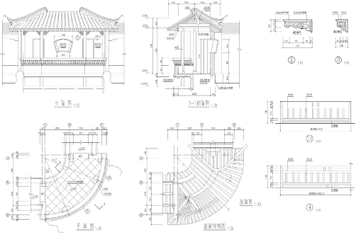 寺庙主配套建筑建筑结构施工图.zip