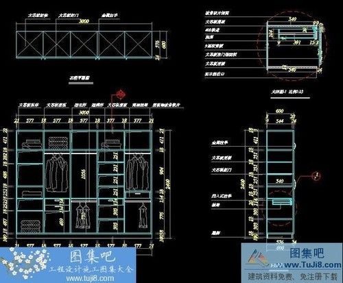 主卧衣柜详细施工图大样图