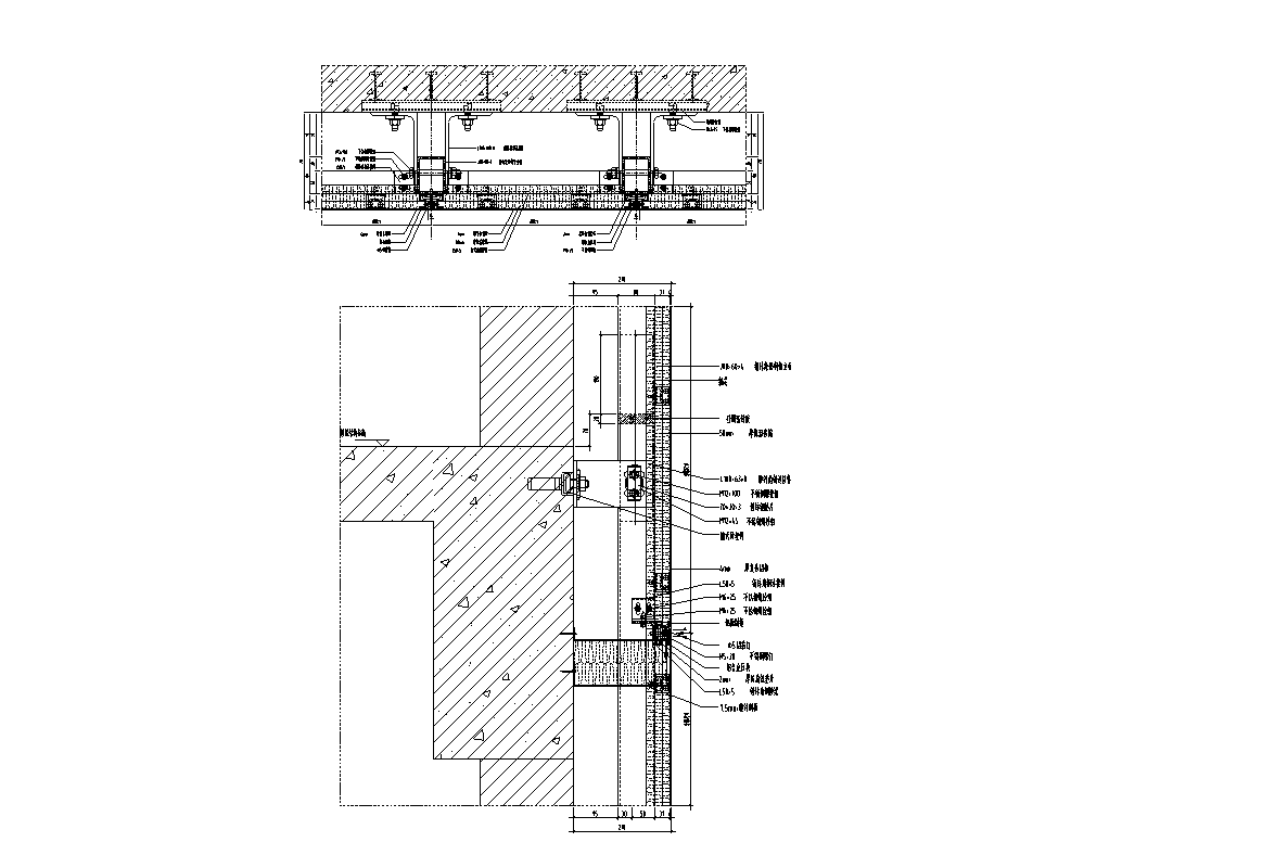 80个铝板幕墙节点详图