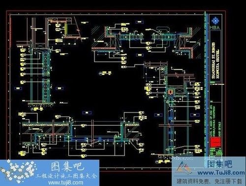 HBA上海红塔大酒店客房施工图及楼层平面天花图