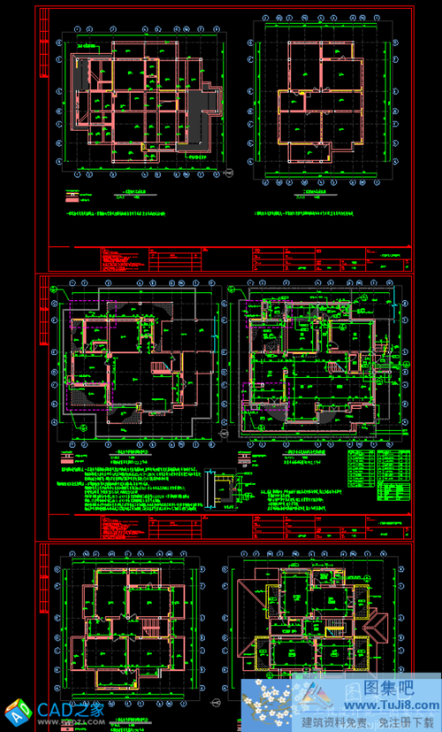 珠海豪华高尔夫别墅CAD施工图(装饰+水电图)