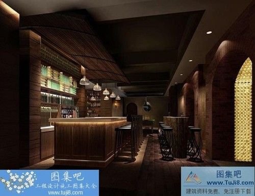 丽菲美式红酒专卖综合吧CAD施工图